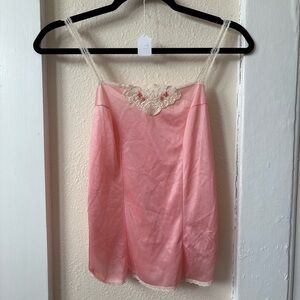 Pink Lace Trim Cami Top